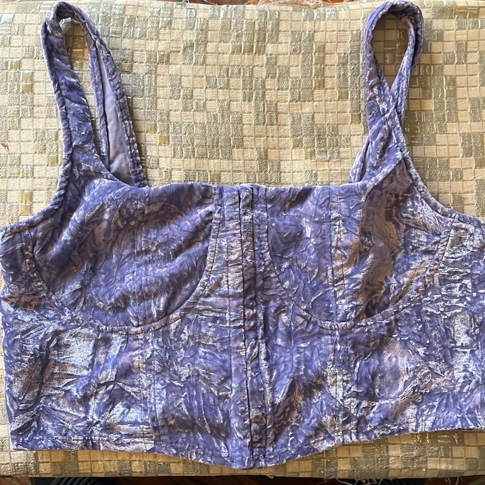 Velvet Cropped Corset Top